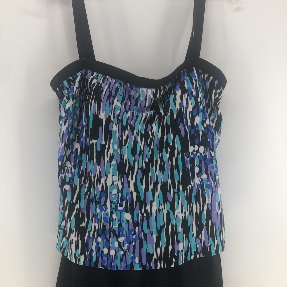 Azul Maxine of Hollywood Swimsuit Swim Dress Womens 16 One Piece Tank Slimming - Picture 2 of 12